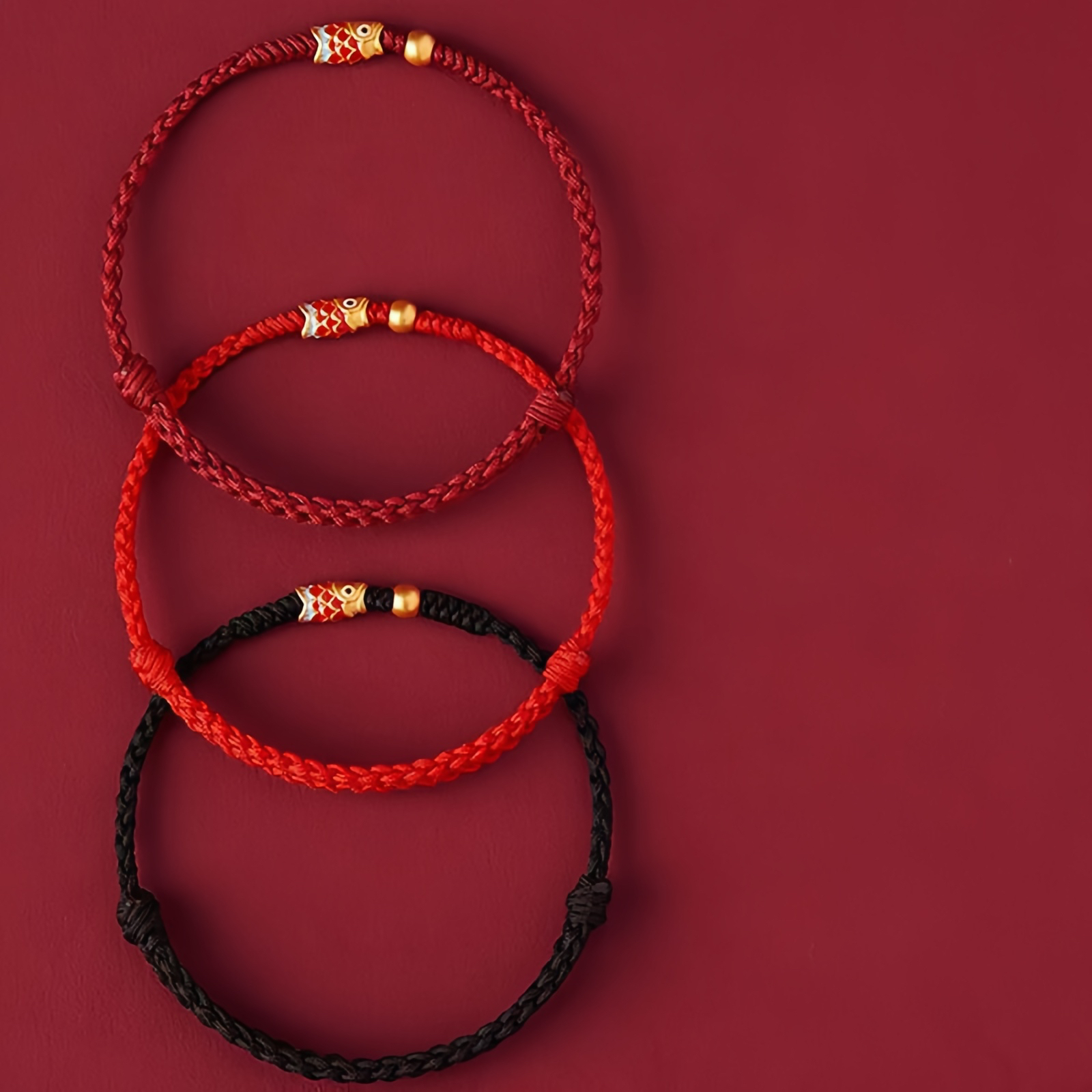 925 Sterling Silver Handmade Koi Fish Wealth and Success Braided Rope Bracelet