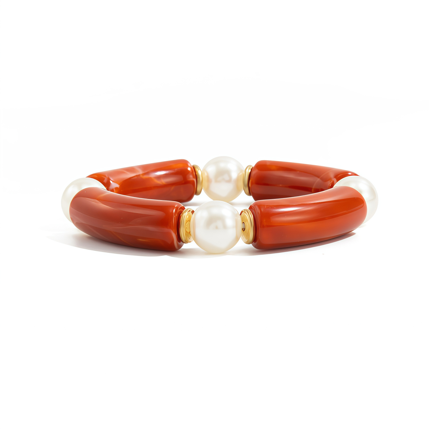 Bamboo Rhythm Flowing Light·Bleu-dyed Curved Pearl Bracelet