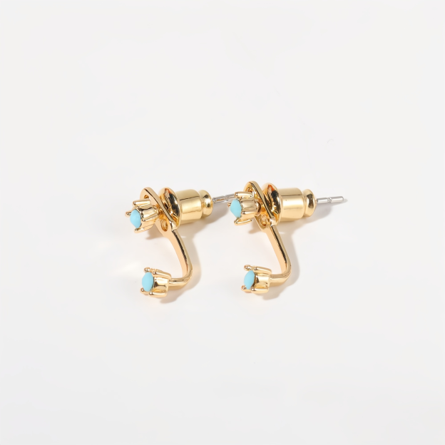 Zodiac Birthstone Earrings - Custom Engraved Gemstone Studs with 12 Month Birthstone Options | Personalized Jewelry for Women- EclatDoré