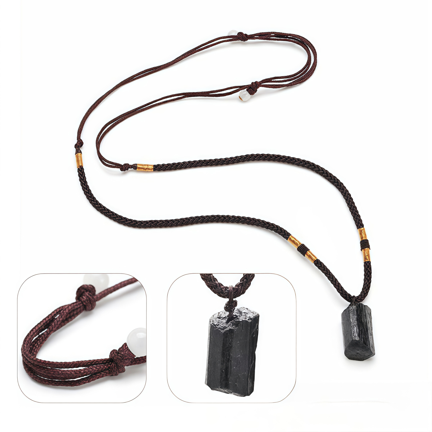 Geo-Stone Natural Black Tourmaline Pendant