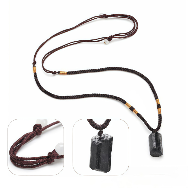 Geo-Stone Natural Black Tourmaline Pendant
