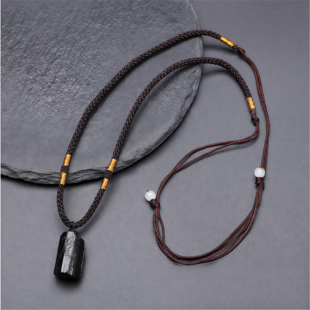 Geo-Stone Natural Black Tourmaline Pendant