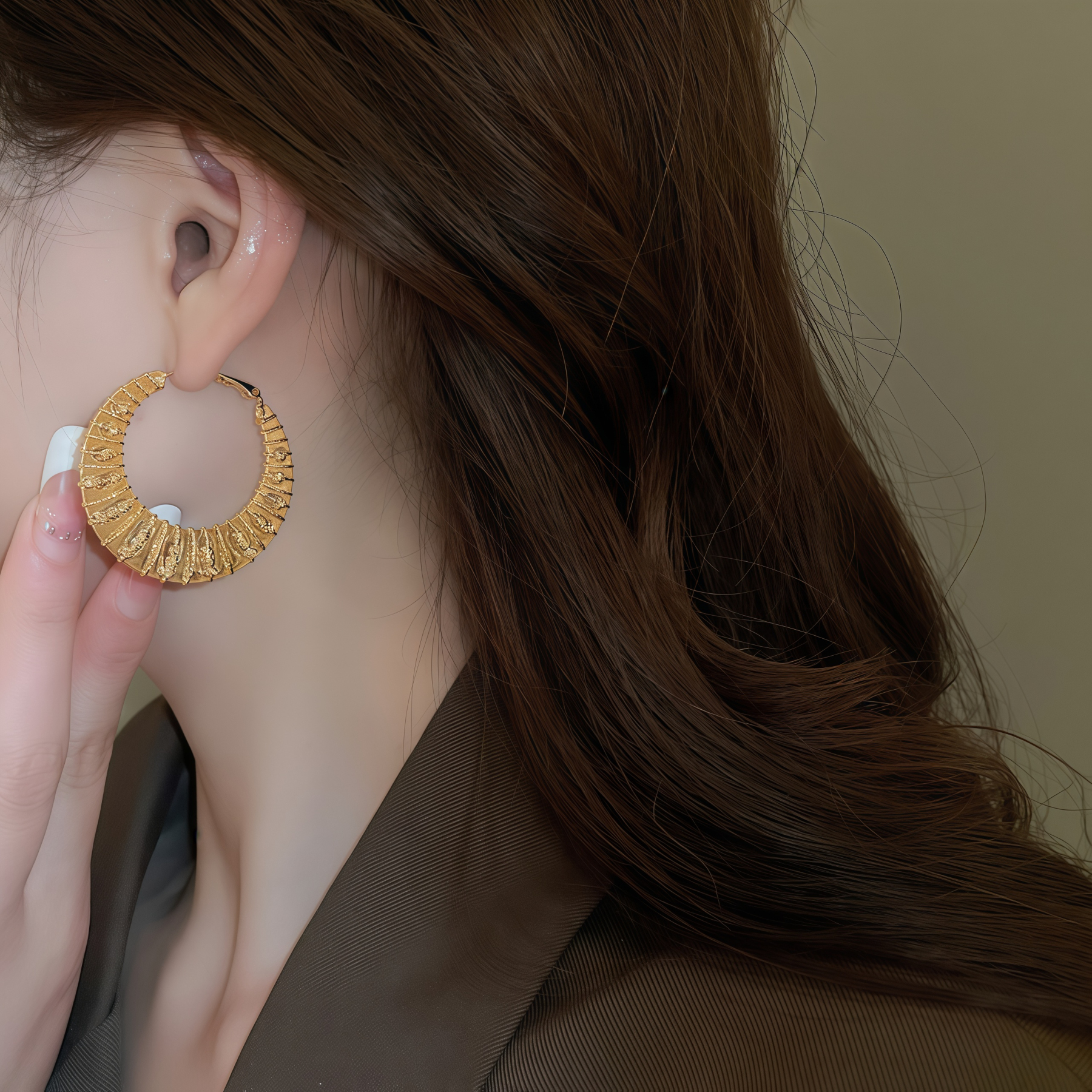 Gilded Twist Hoops- Where Nature Meets Glamour