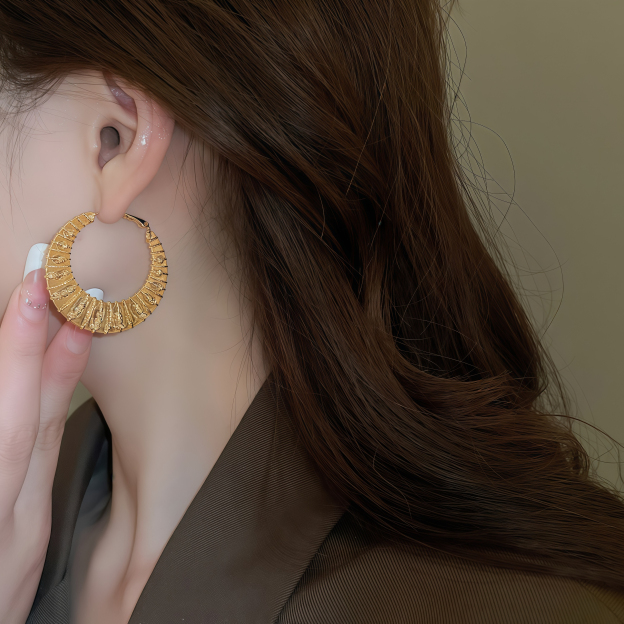 Gilded Twist Hoops- Where Nature Meets Glamour