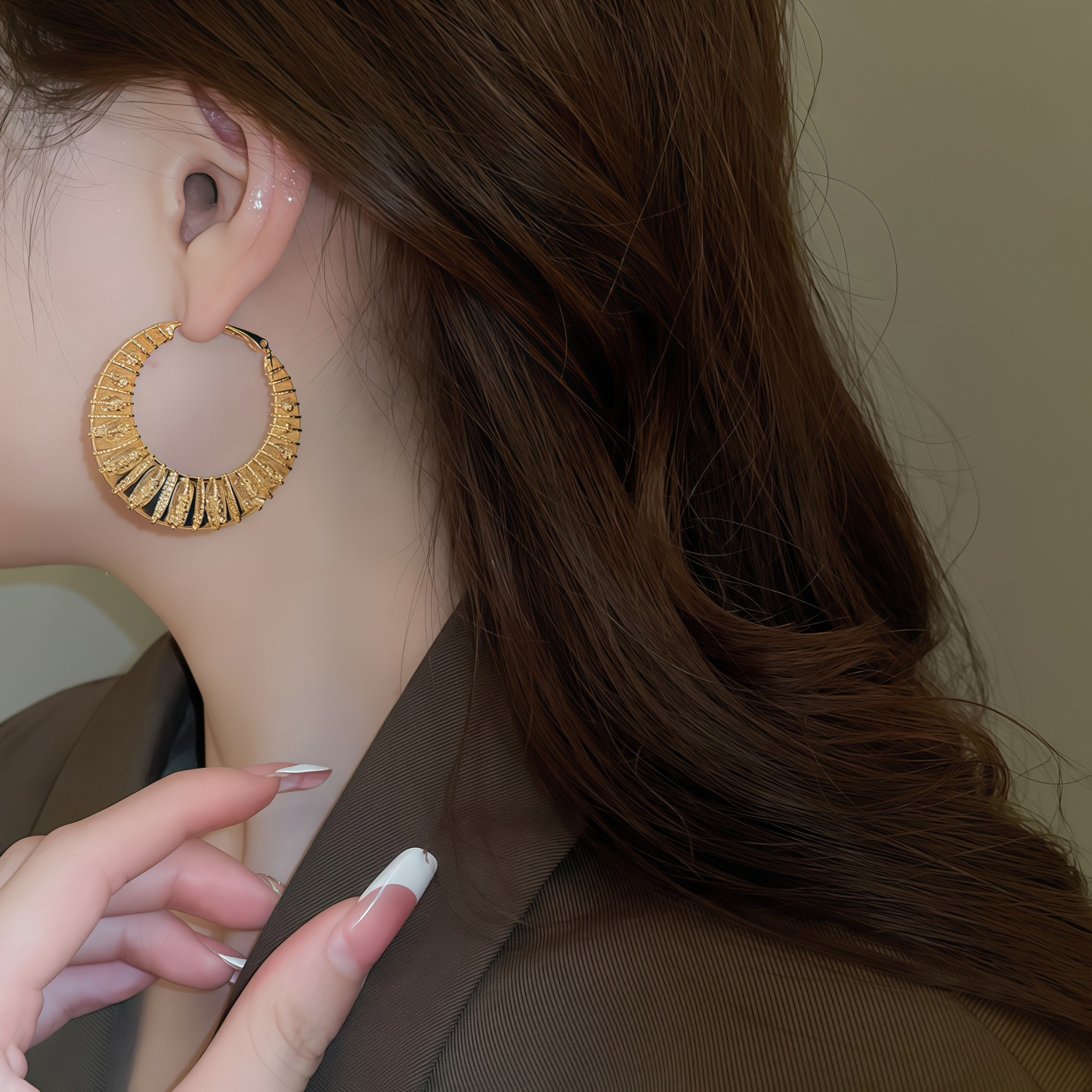 Gilded Twist Hoops- Where Nature Meets Glamour