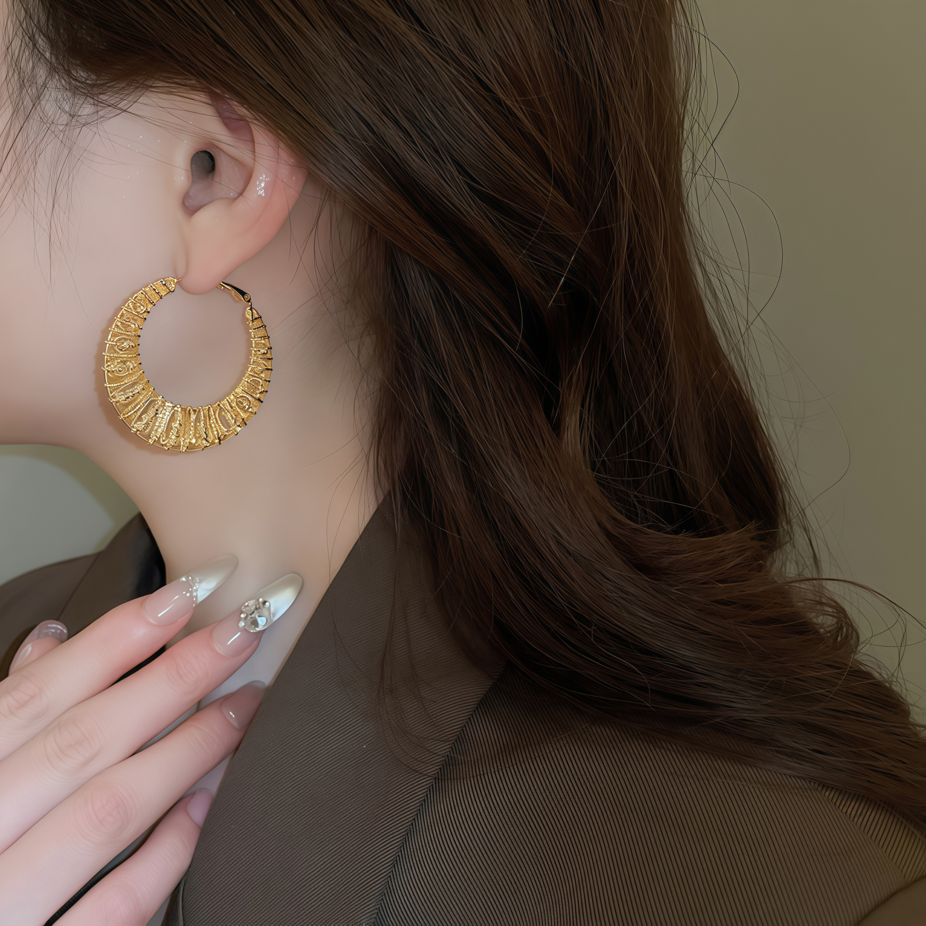 Gilded Twist Hoops- Where Nature Meets Glamour