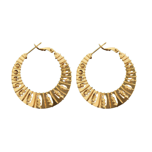 Gilded Twist Hoops- Where Nature Meets Glamour