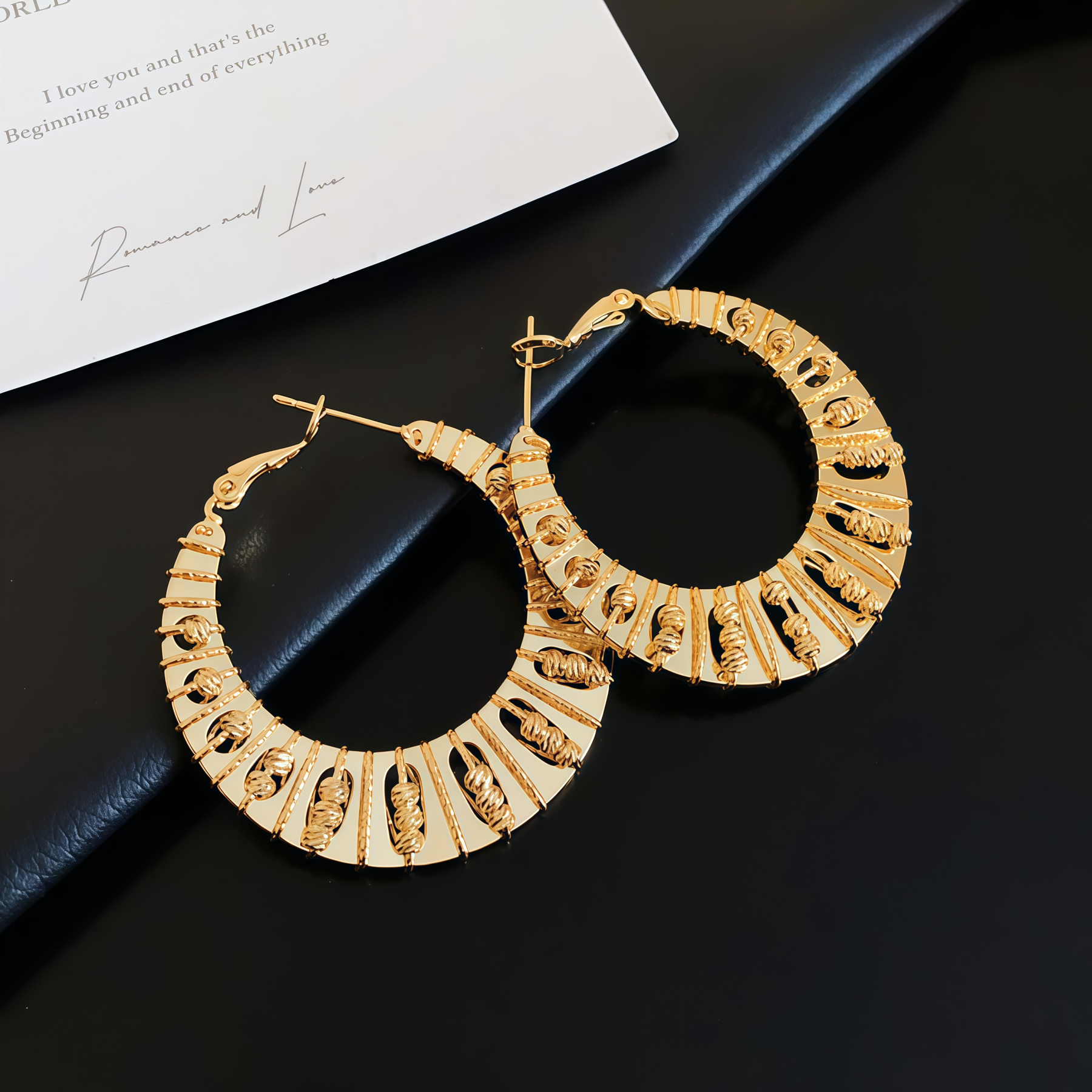 Gilded Twist Hoops- Where Nature Meets Glamour