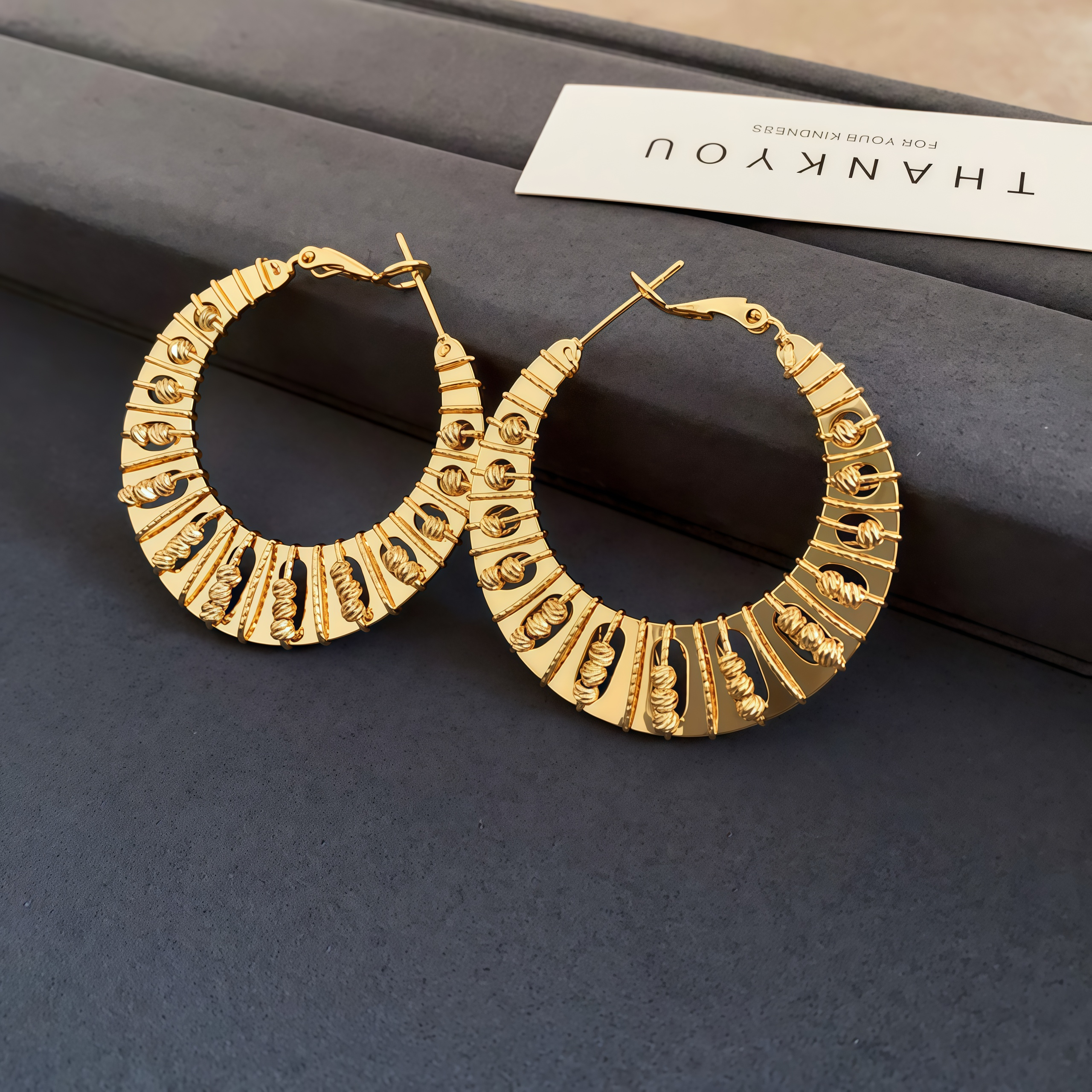 Gilded Twist Hoops- Where Nature Meets Glamour