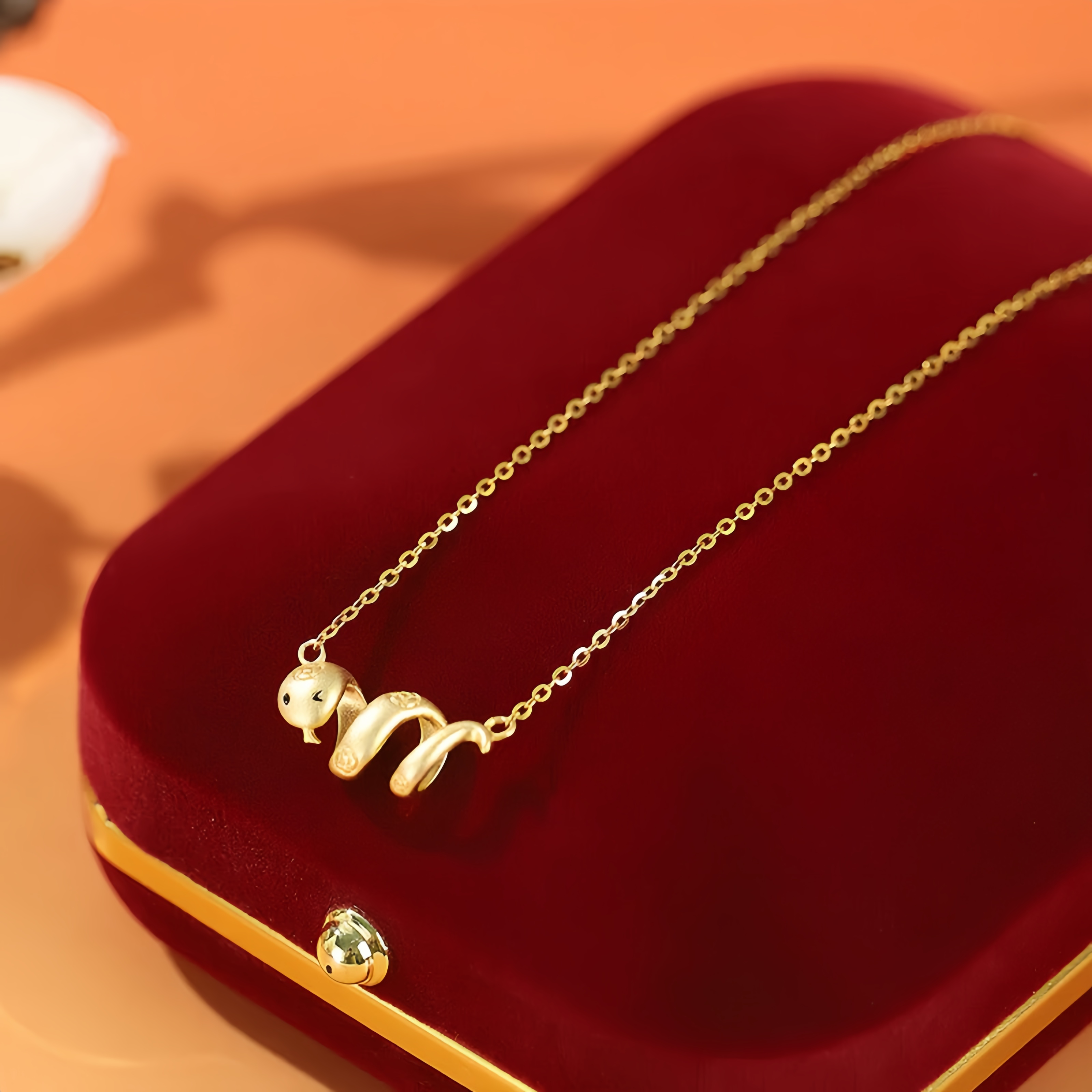925 Sterling Silver Year Of The Snake Golden Snake Luck  Prosperous Bracelet Necklace Pendant- EclatDoré