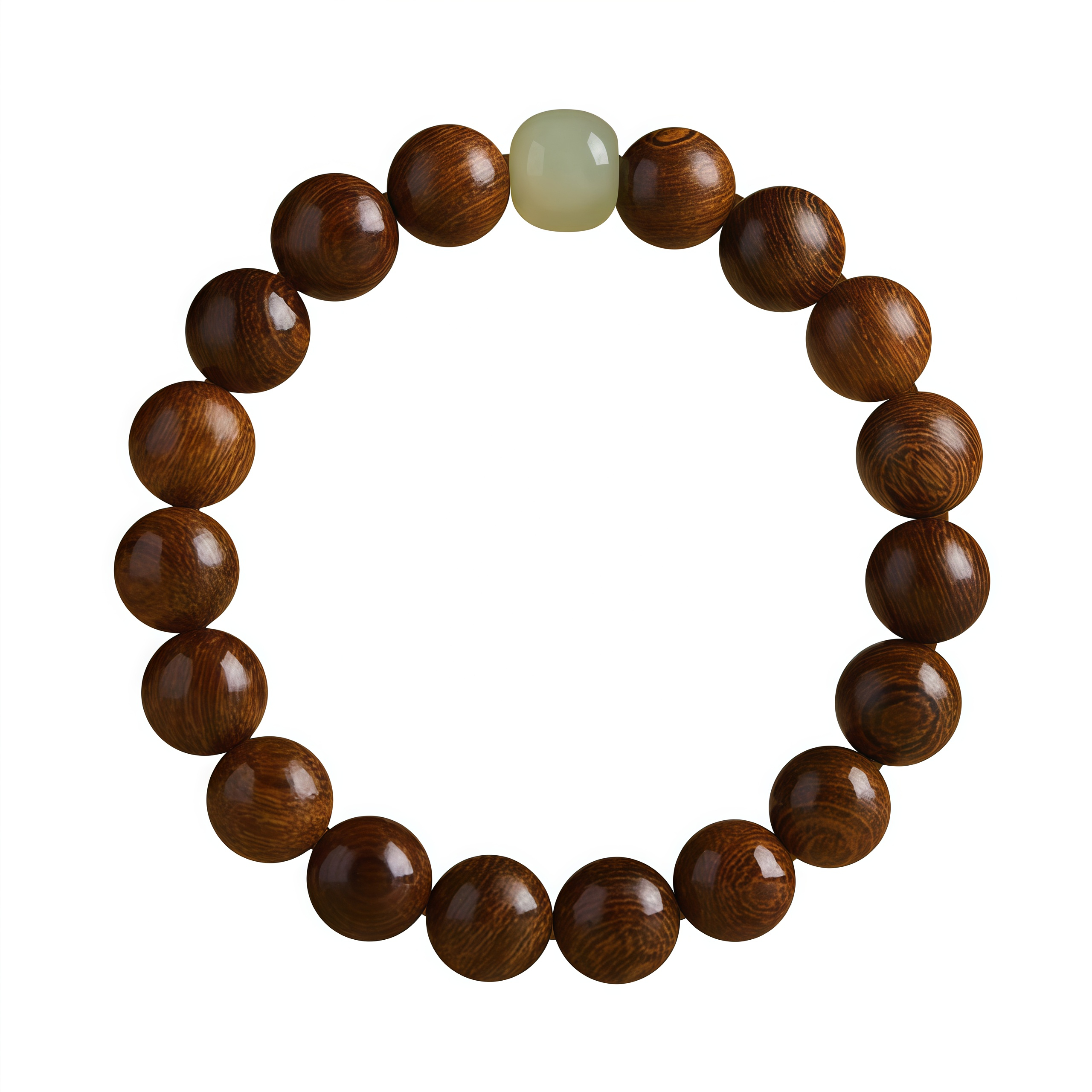 Handmade gold-thread sandalwood jade bracelet| Meditation healing