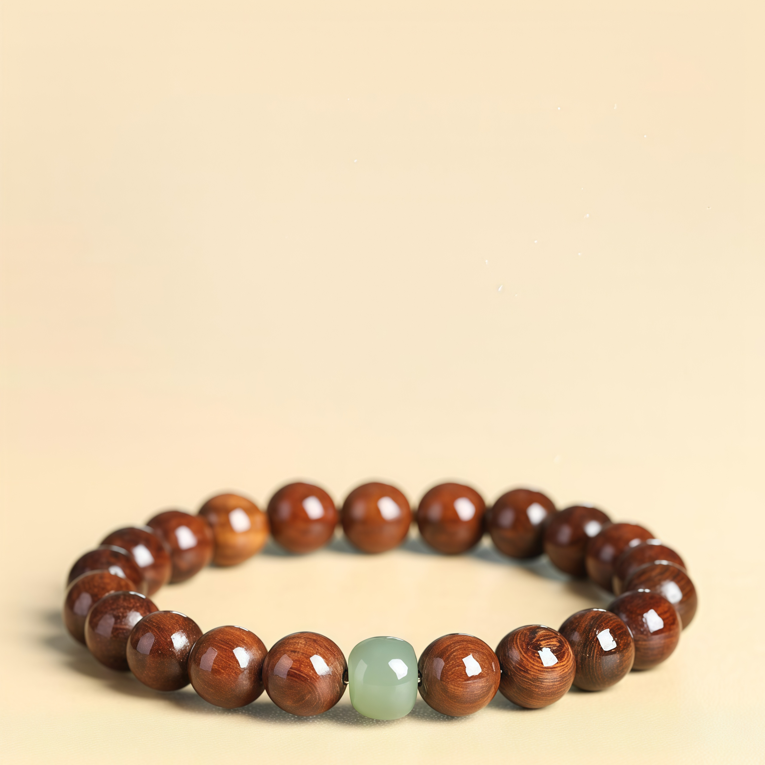 Handmade gold-thread sandalwood jade bracelet| Meditation healing