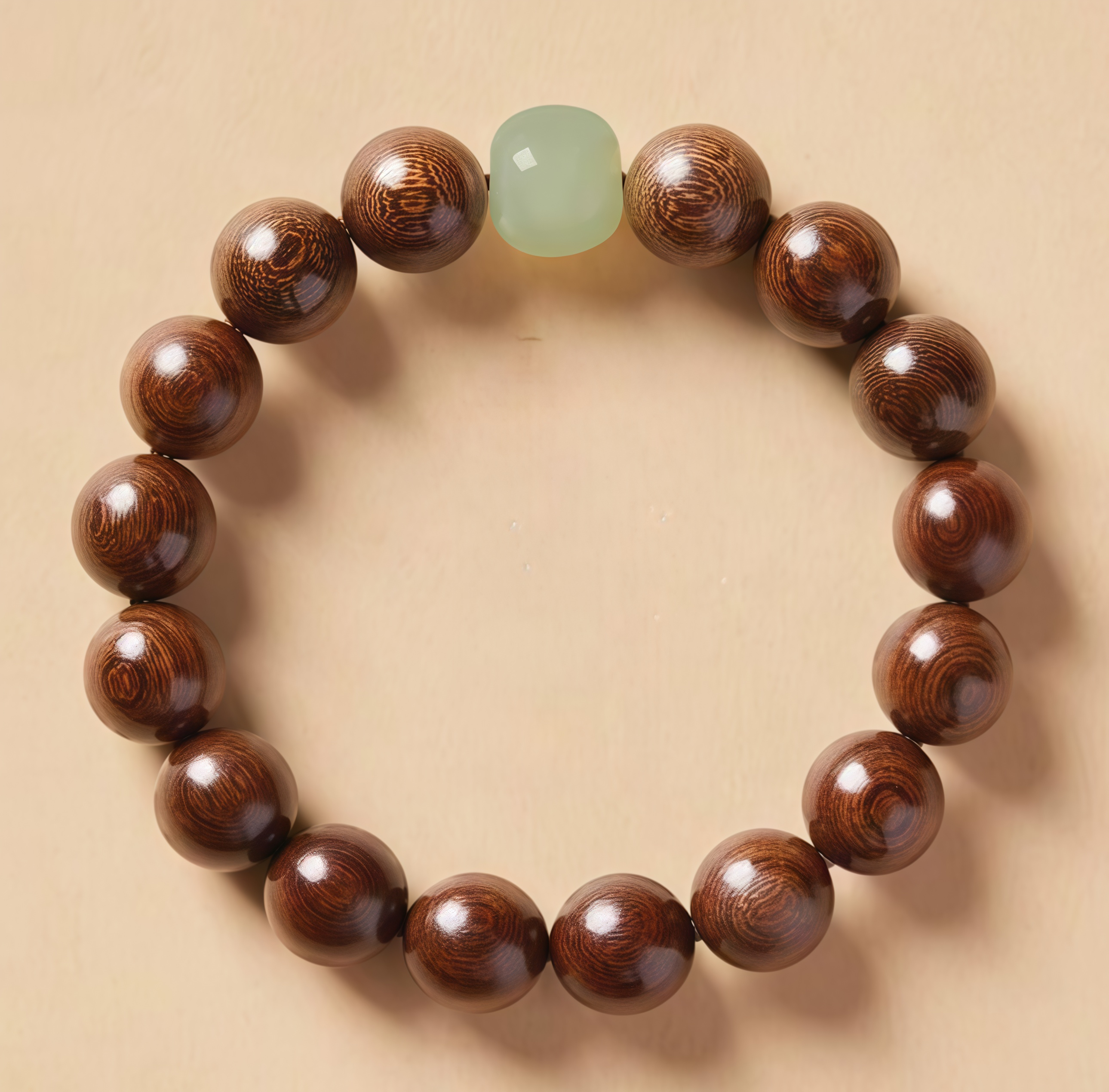 Handmade gold-thread sandalwood jade bracelet| Meditation healing