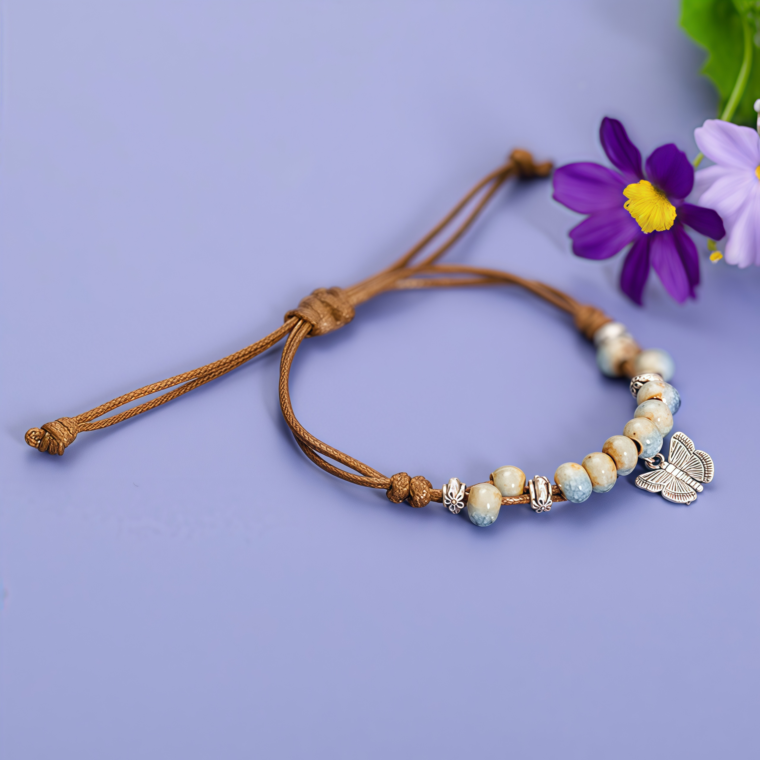 🌸【Healing Hot Selling】Ceramic Butterfly Energy Healing Bracelet - Adjustable Bracelet