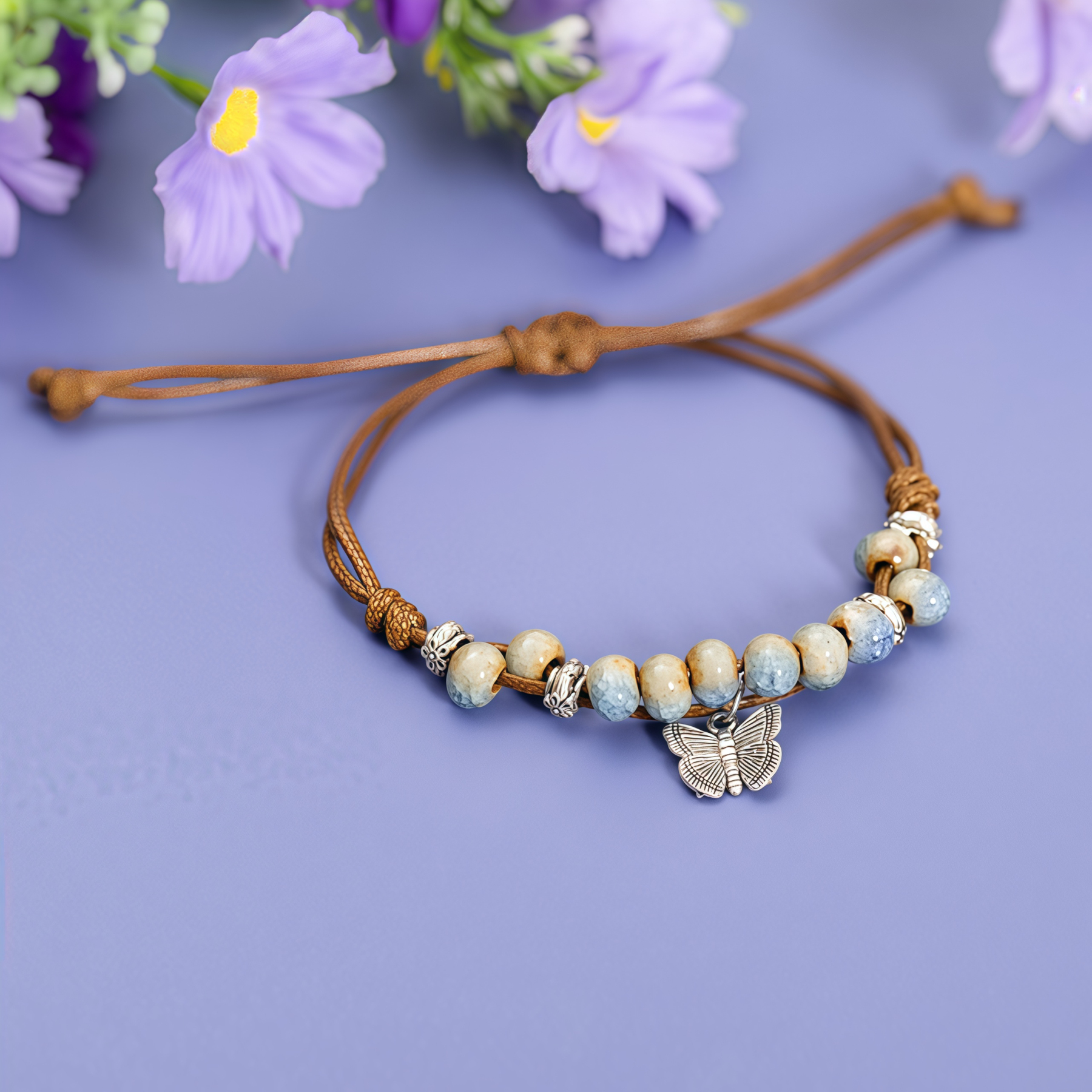 🌸【Healing Hot Selling】Ceramic Butterfly Energy Healing Bracelet - Adjustable Bracelet