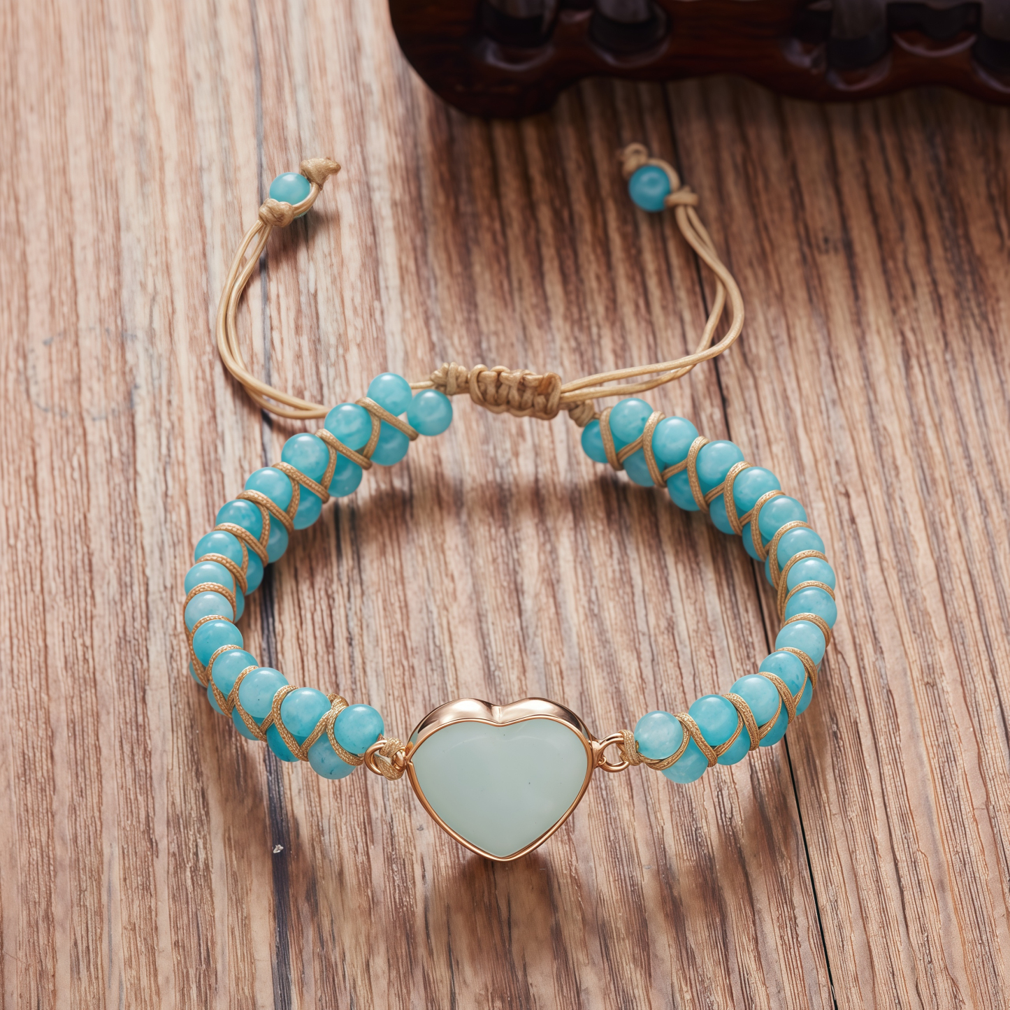 Meditation Heart Bracelet Chakra Stone Rope |   Anxiety Relief Accessories Healing Gemstone Set
