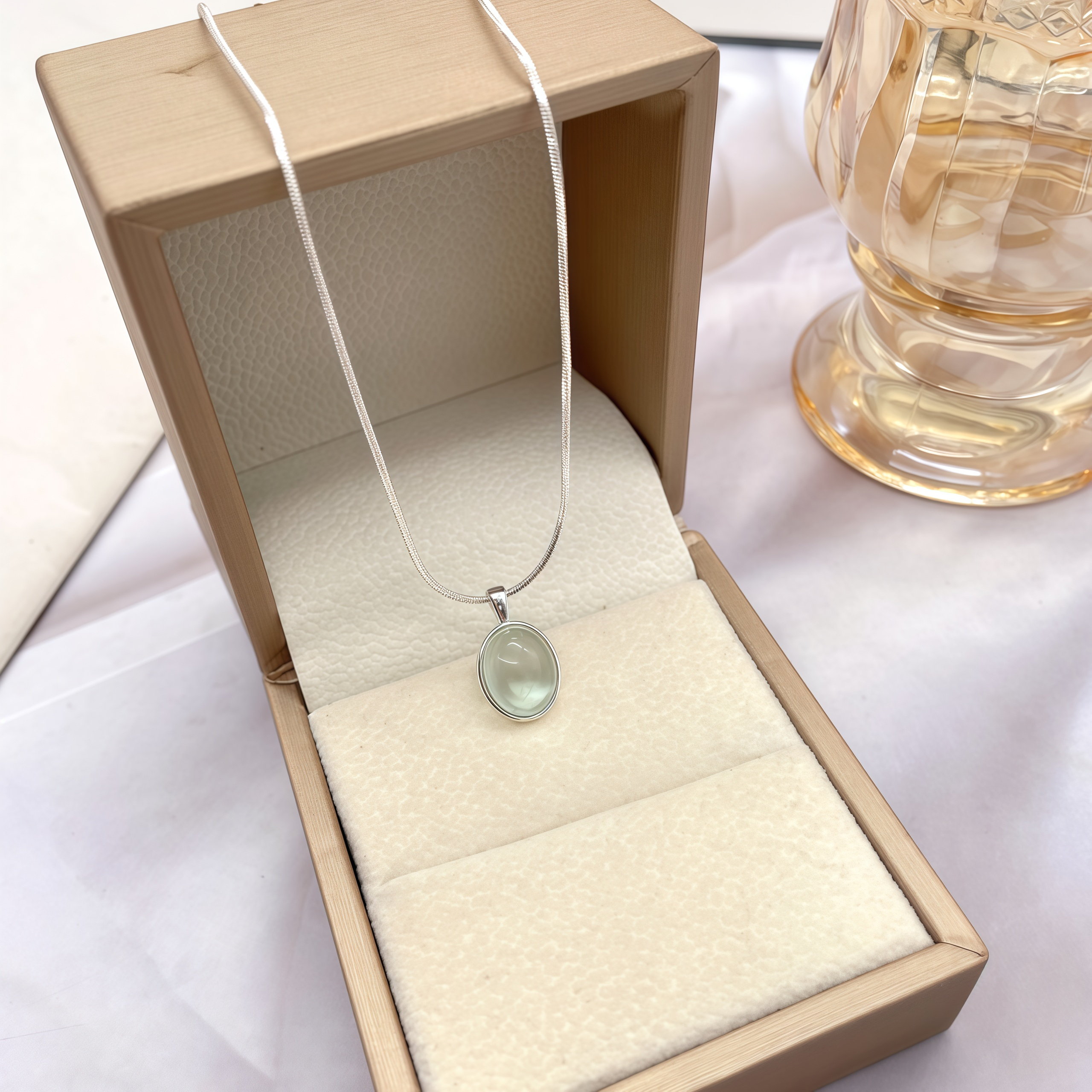 Natural White Jade Pendant Necklace | Healing Gifts for Women in 2025