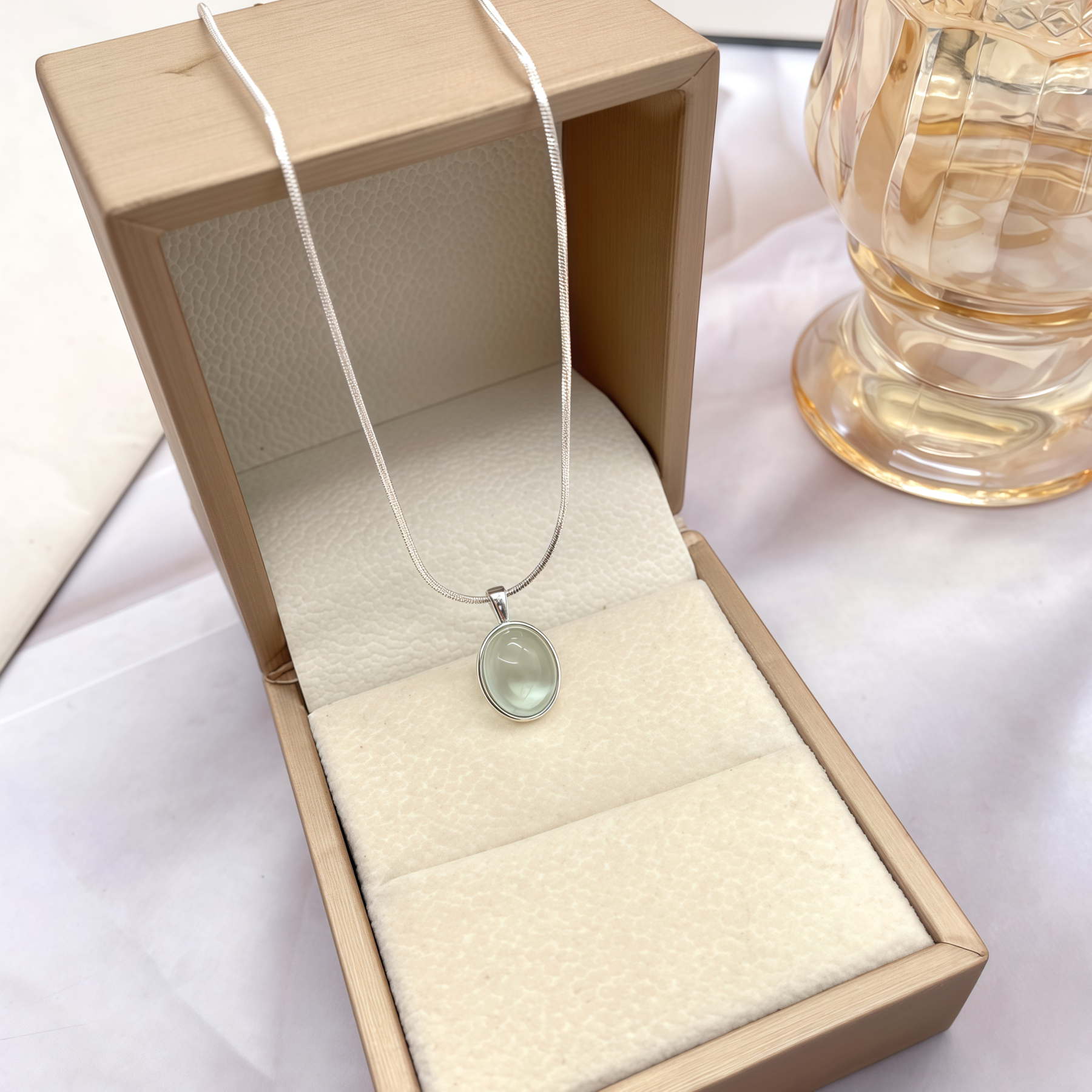 Natural White Jade Pendant Necklace | Healing Gifts for Women in 2025