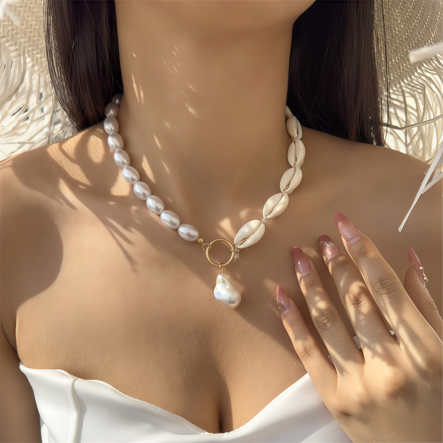 Ocean Muse Jewelry Set | Multi-layer Shell Pearl Healing Necklace