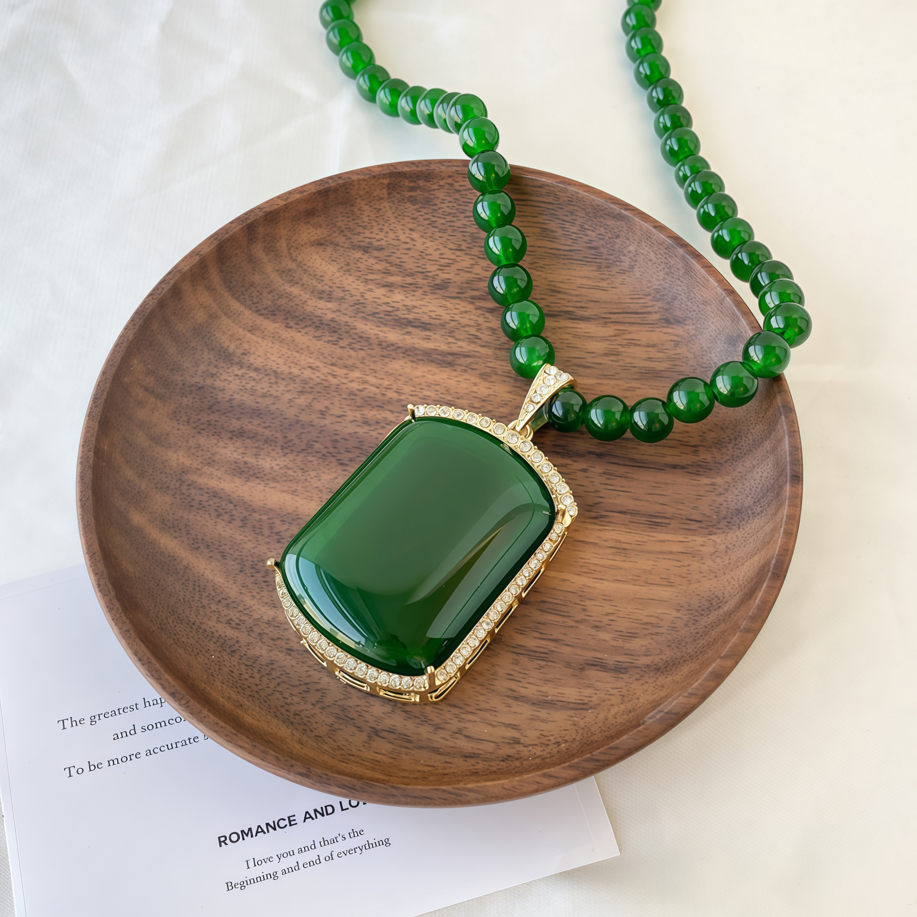 Secret Vine Spirit Shadow • Emerald Long Pendant