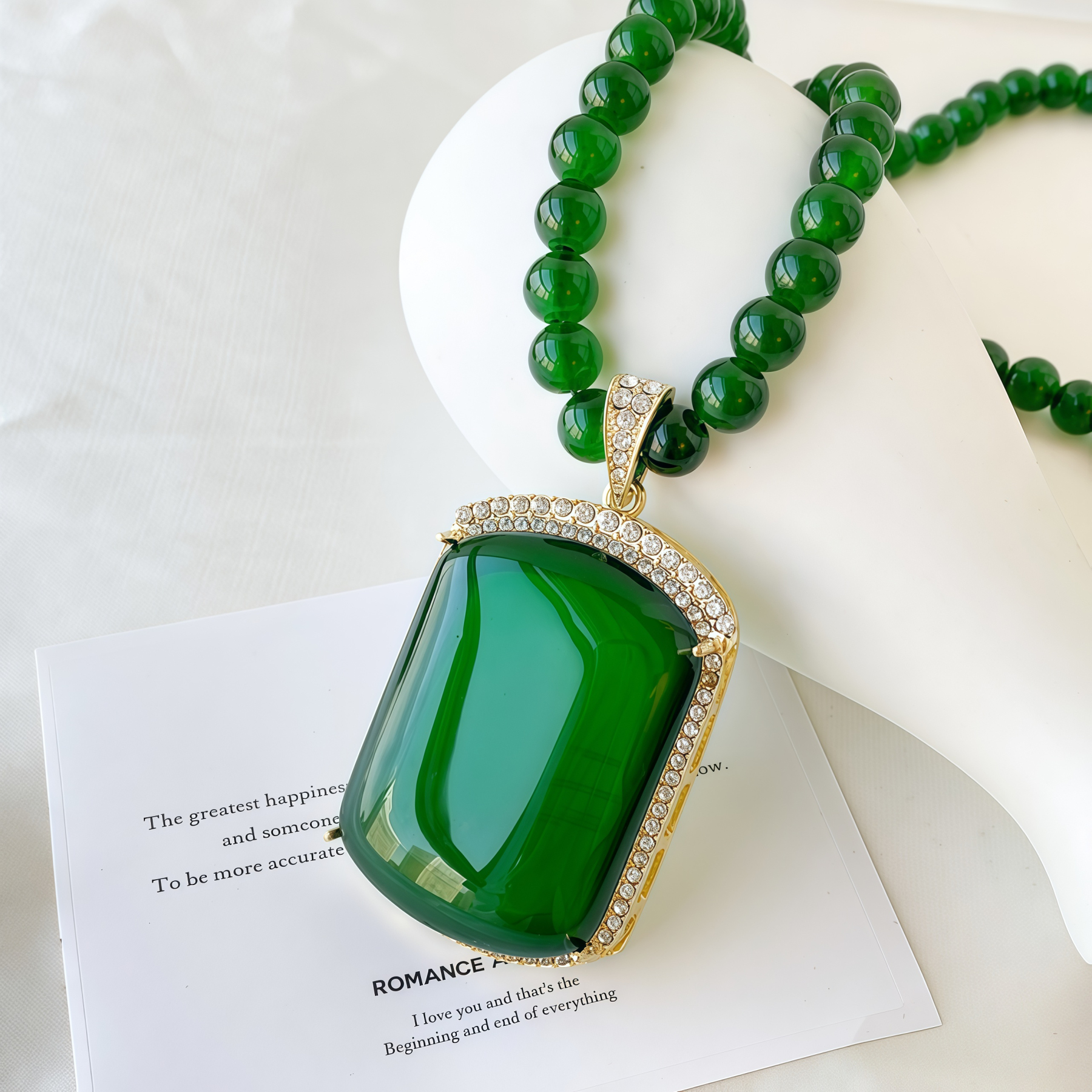 Secret Vine Spirit Shadow • Emerald Long Pendant