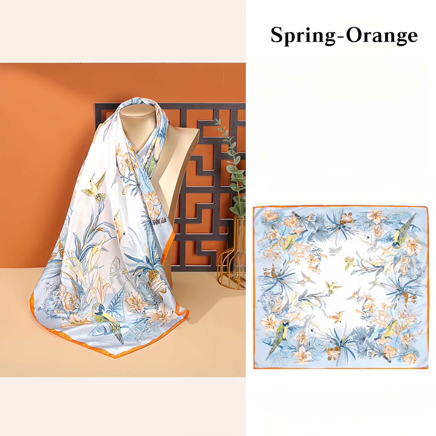 New Arrival 100% Mulberry Silk Scarf Square - Lightweight Summer Versatile Elegant Decorative Neck Scarf for Women- EclatDoré