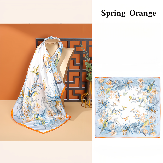 New Arrival 100% Mulberry Silk Scarf Square - Lightweight Summer Versatile Elegant Decorative Neck Scarf for Women- EclatDoré