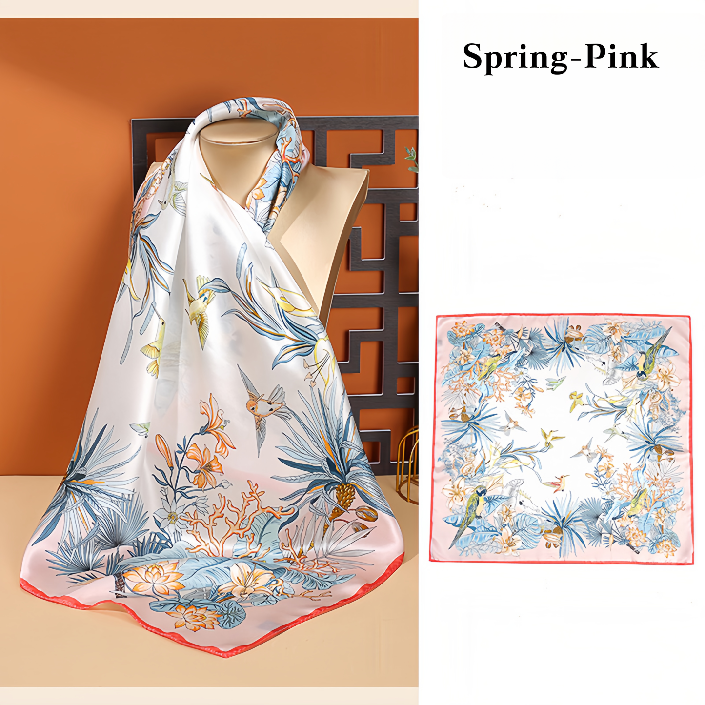 New Arrival 100% Mulberry Silk Scarf Square - Lightweight Summer Versatile Elegant Decorative Neck Scarf for Women- EclatDoré