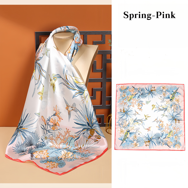 New Arrival 100% Mulberry Silk Scarf Square - Lightweight Summer Versatile Elegant Decorative Neck Scarf for Women- EclatDoré