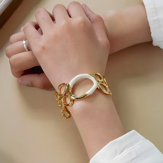 Vintage Ripple Pattern Open Bracelet | Energy Healing Blessing