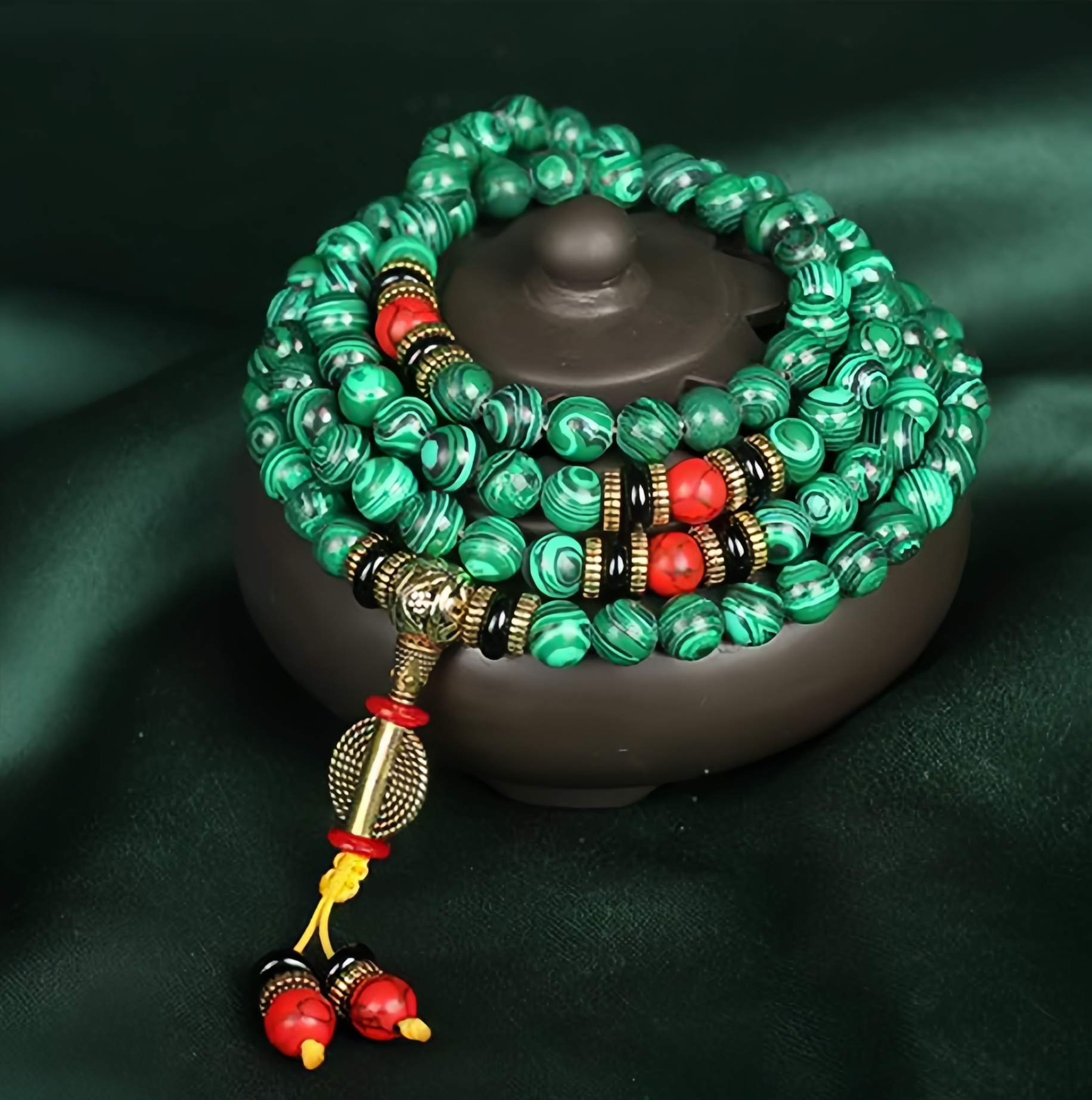 Tibetan Mala Red Turquoise Lucky Necklace Bracelet