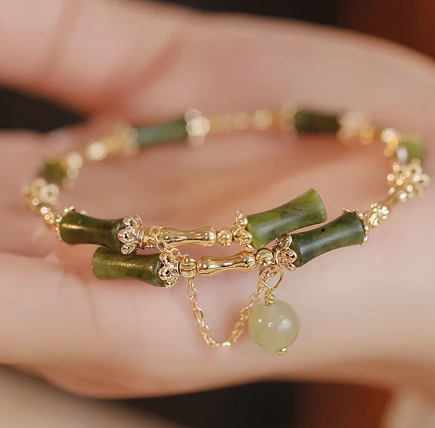 Bamboo Jade Pattern Luck Bracelet Bangle