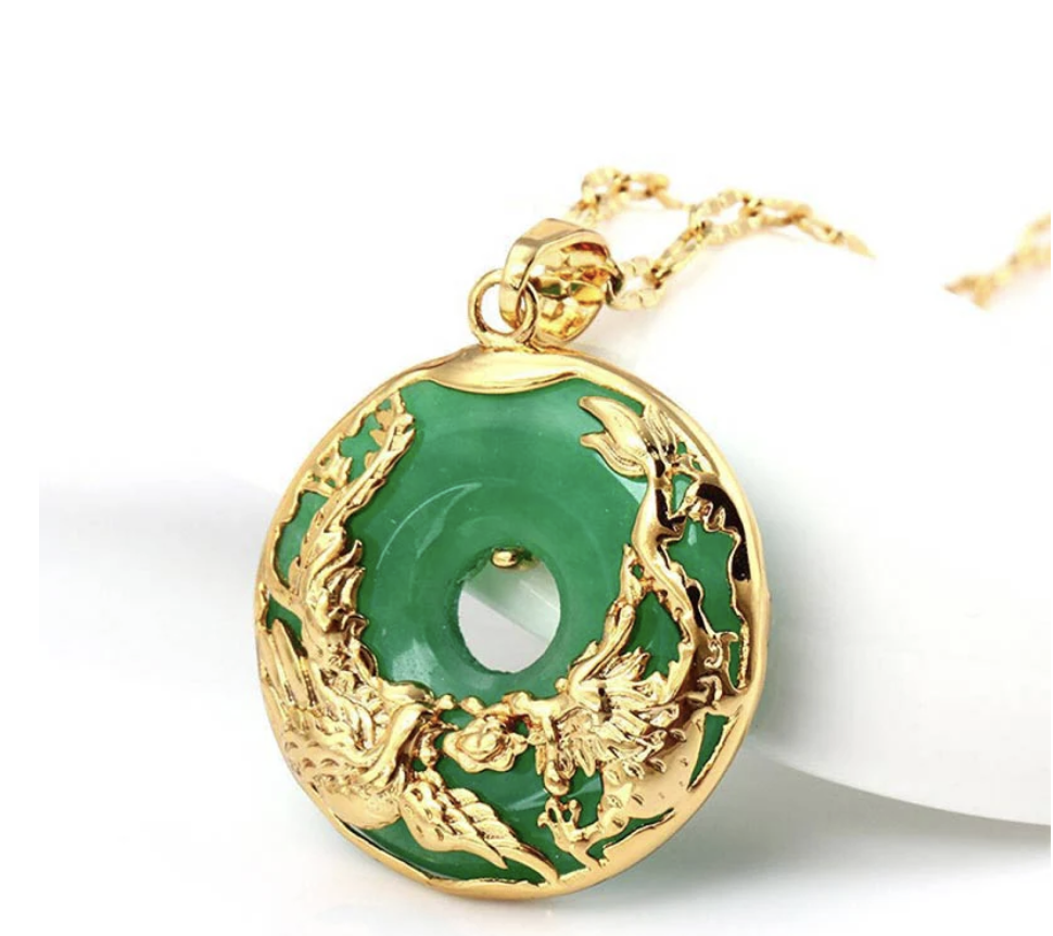 Buddha Stones Natural Jade Prosperity Necklace