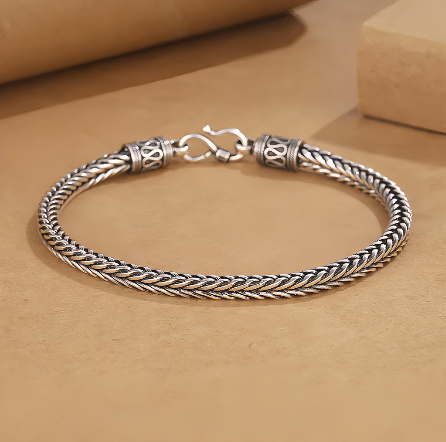 Vintage Dragon Keel Braided Twisted Design Wealth Buckle Bracelet