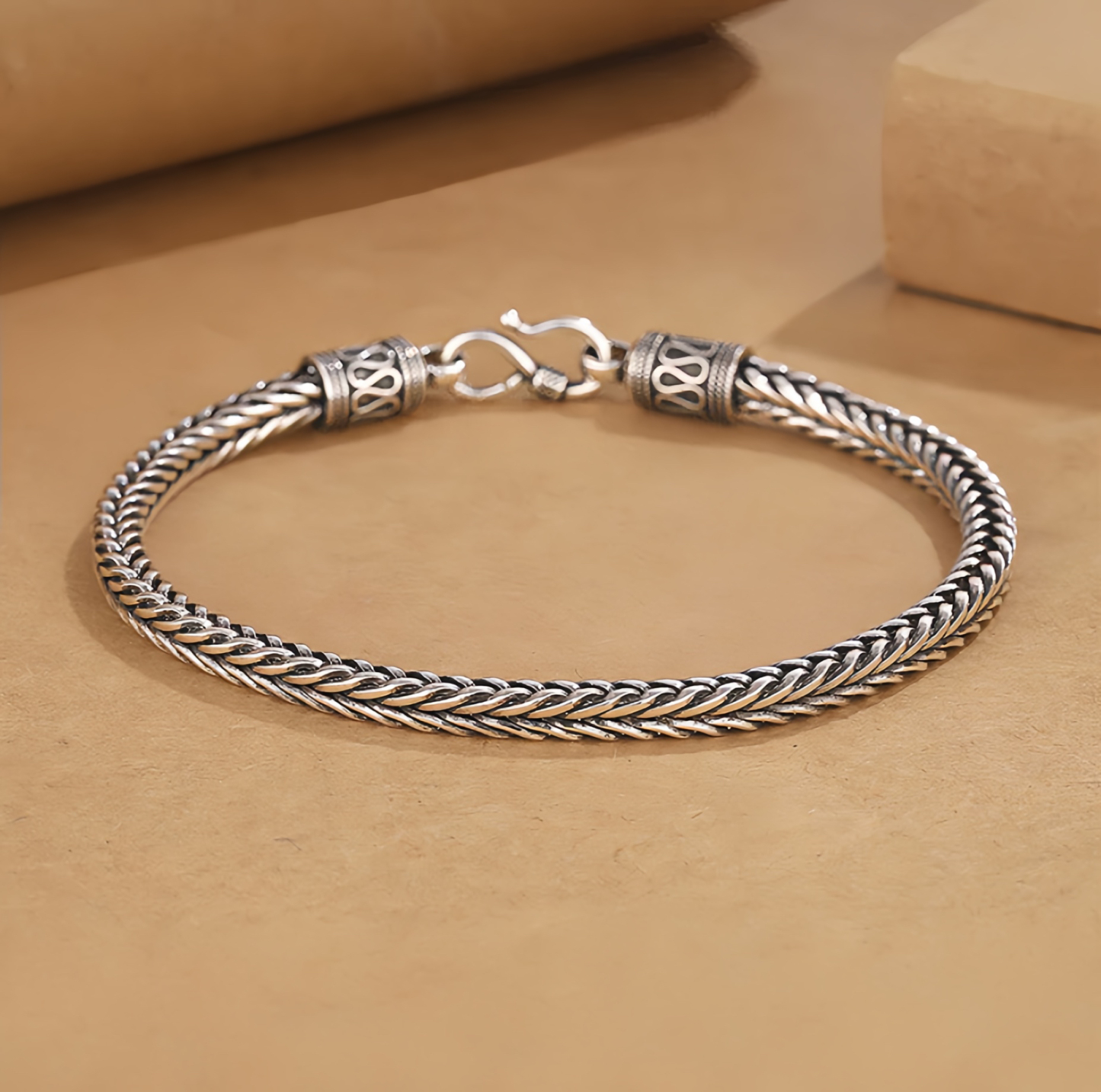 Vintage Dragon Keel Braided Twisted Design Wealth Buckle Bracelet