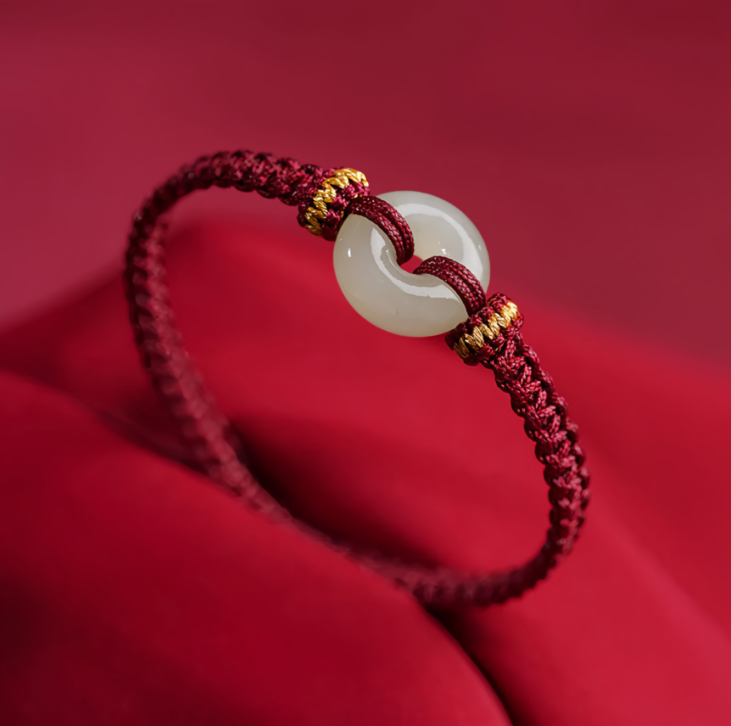 Peace Buckle Jade Abundance Braided Bracelet