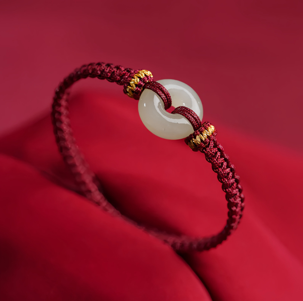 Peace Buckle Jade Abundance Braided Bracelet
