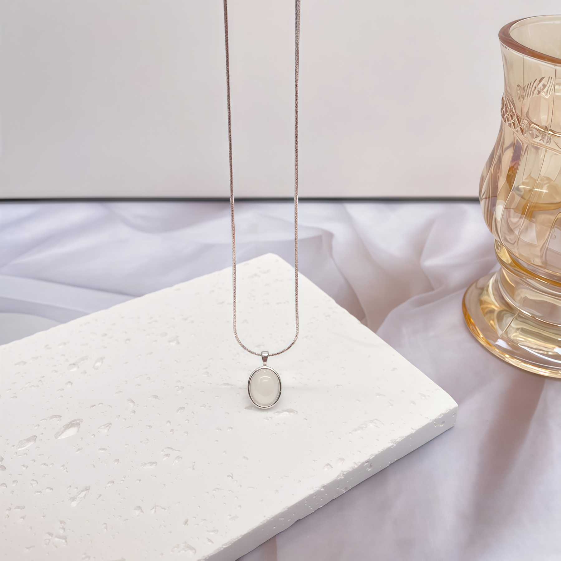 Natural White Jade Pendant Necklace | Healing Gifts for Women in 2025