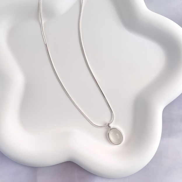 Natural White Jade Pendant Necklace | Healing Gifts for Women in 2025