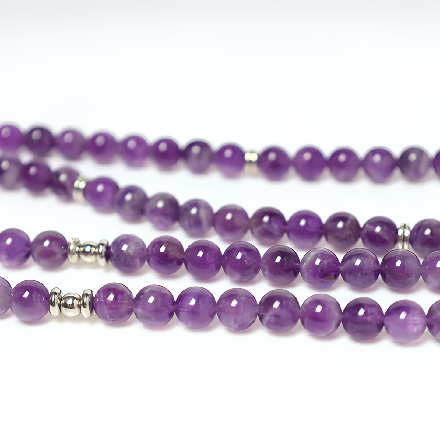 Healing Energy Jewelry: 108 Natural Amethyst Purification Mala Bracelet- EclatDoré