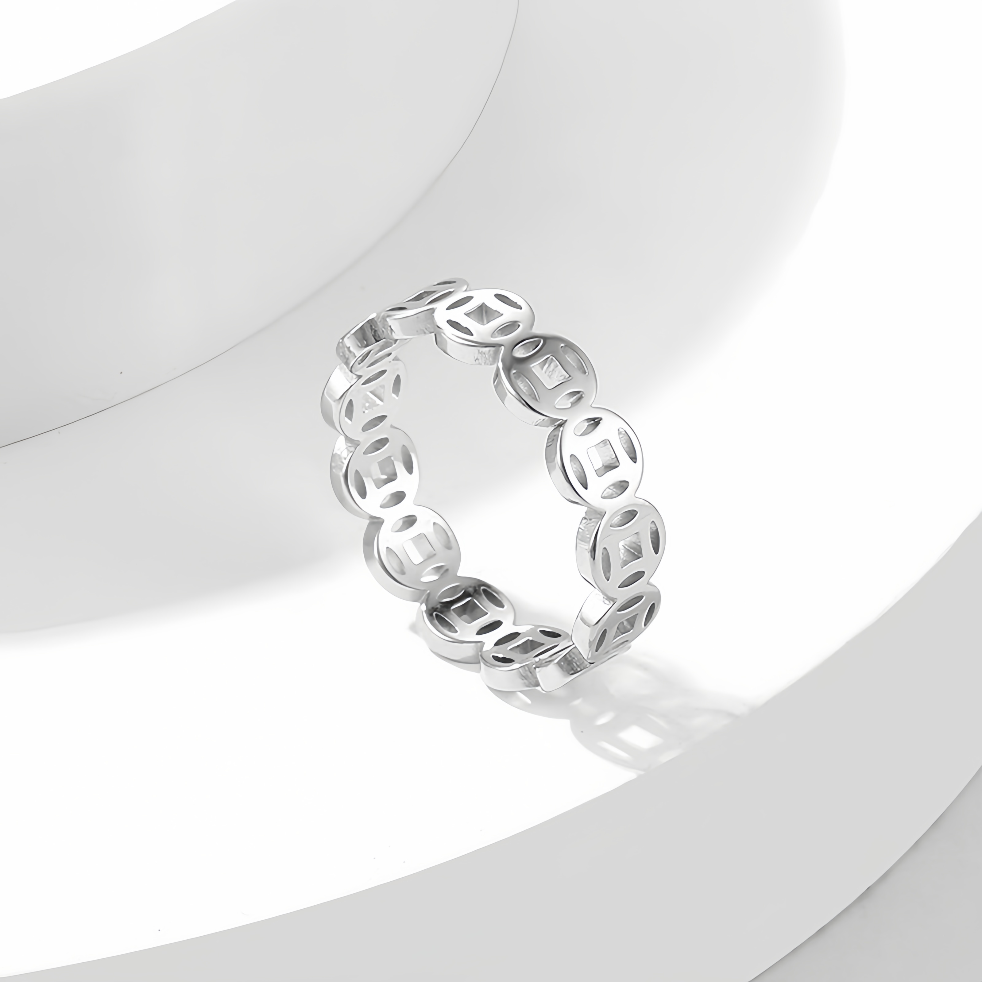 Vintage 18K Gold Plated Lucky Money Coin Ring for  Men & Women - Adjustable Stackable Fortune Attraction Jewelry- EclatDoré