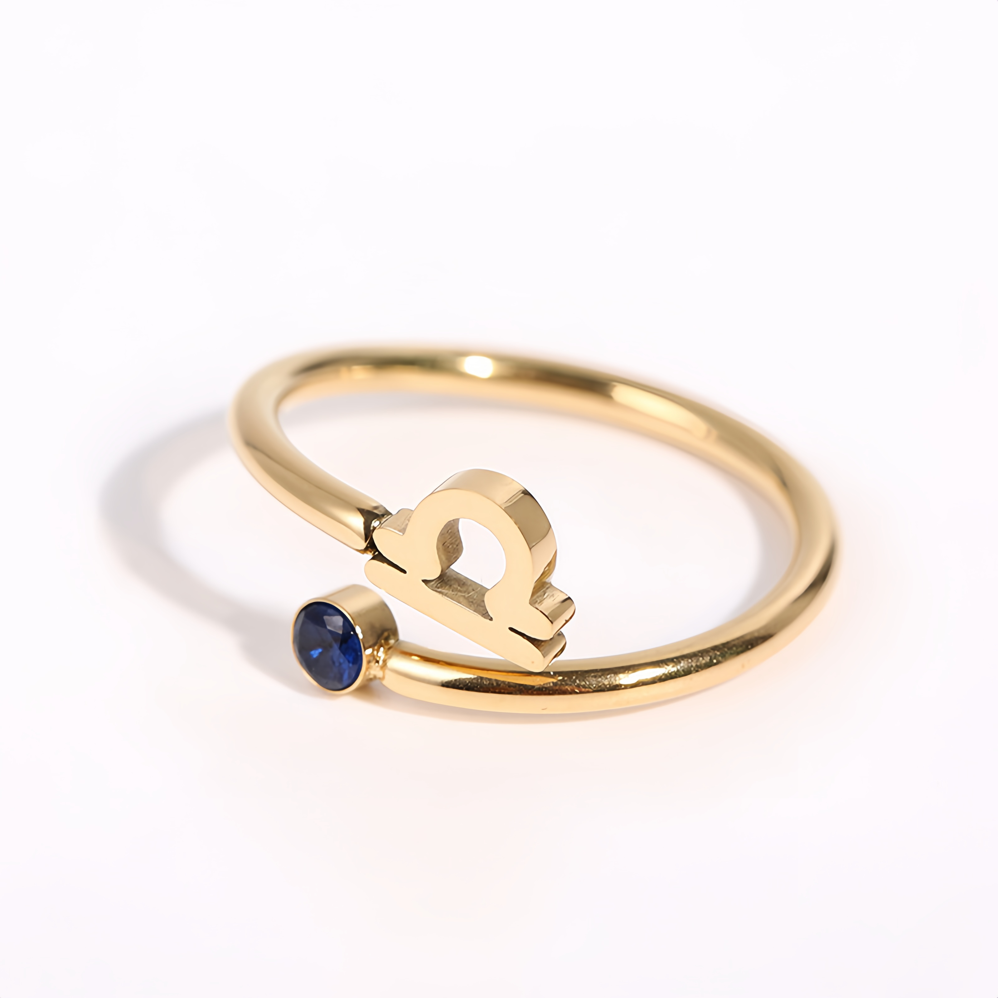 Zodiac Birthstone Titanium Steel Ring with Rune Symbols - Adjustable Open  Zircon Astrology Jewelry- EclatDoré