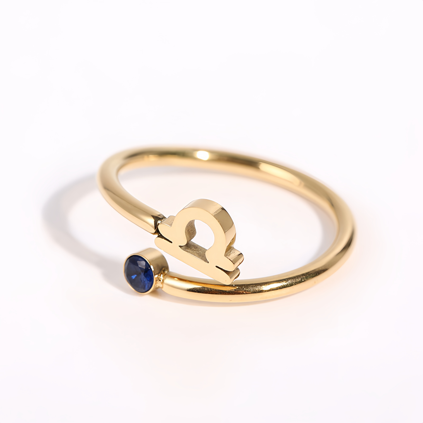 Zodiac Birthstone Titanium Steel Ring with Rune Symbols - Adjustable Open  Zircon Astrology Jewelry- EclatDoré