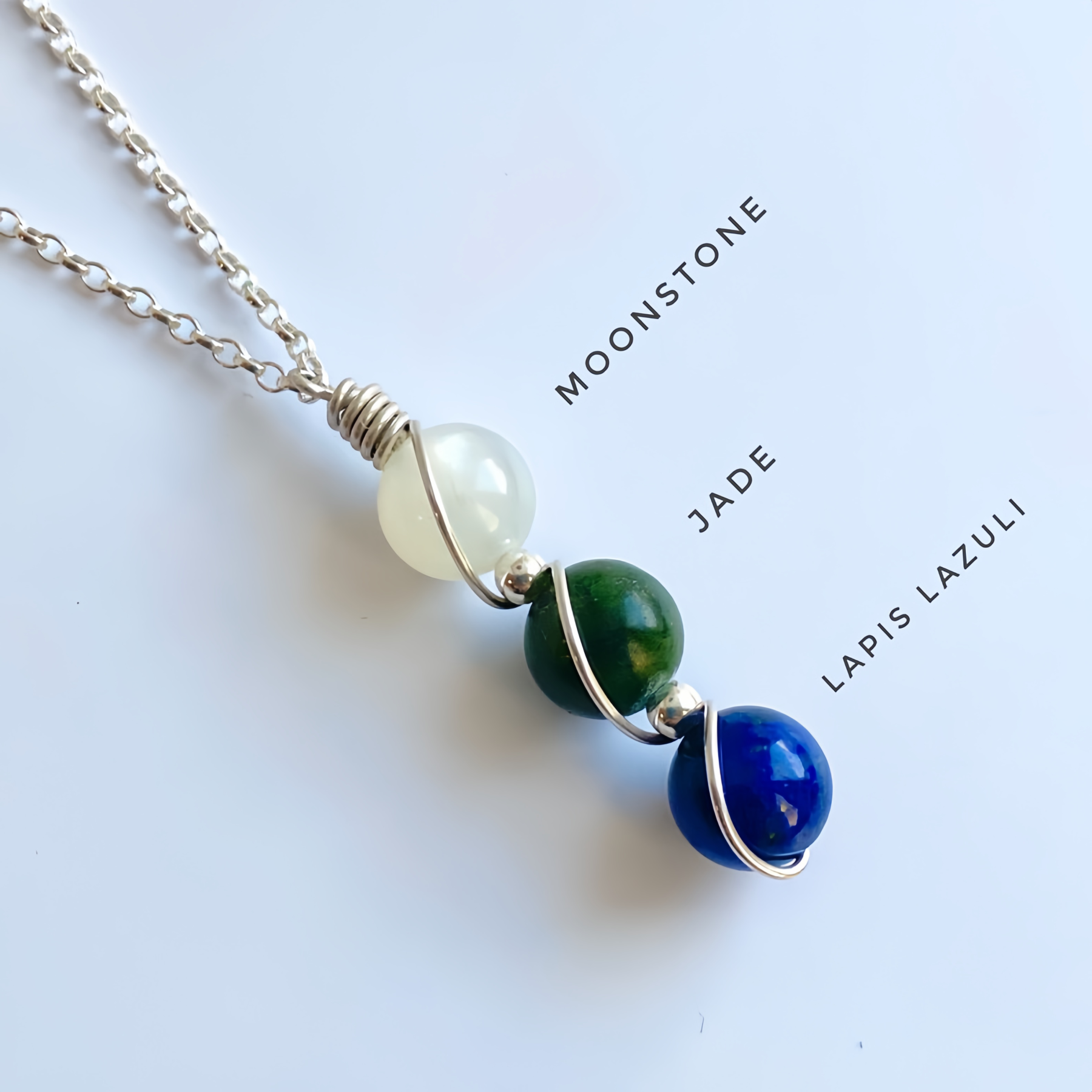 925 Sterling Silver Zodiac Natural Crystal Healing Pendant Necklace with Handwoven Design- EclatDoré