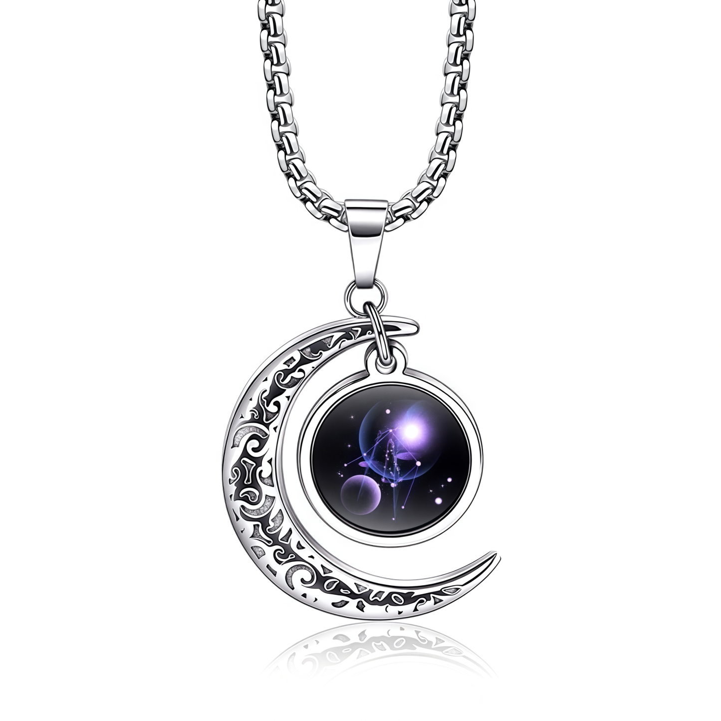 2025 Hot 12 Zodiac Lunar Guardian Moonstone Pendant Necklace- EclatDoré