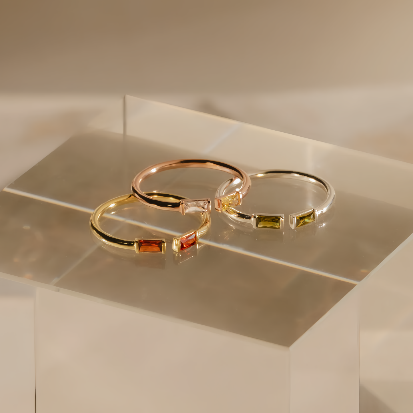 Birthstone Ring by ｜Best Friend Gift ｜ Anniversary Gift ｜ Adjustable Personalized Gemstone Ring- EclatDoré