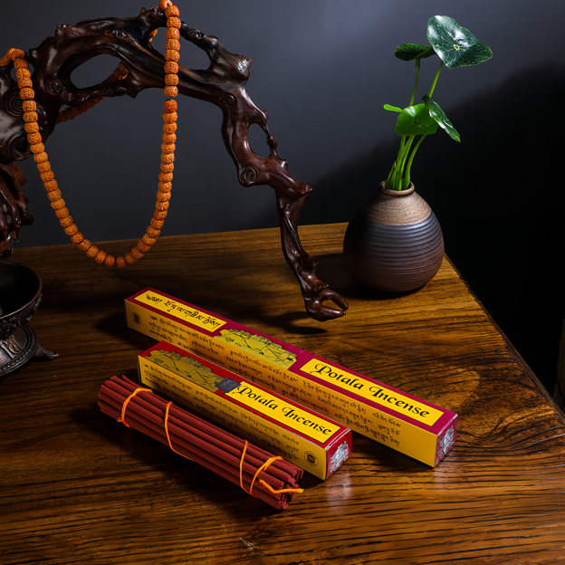 Natural Tibetan Budala Temple Incense Sticks - Handmade Agarwood & Sandalwood Calming Aroma for Meditation & Buddhist Rituals- EclatDoré