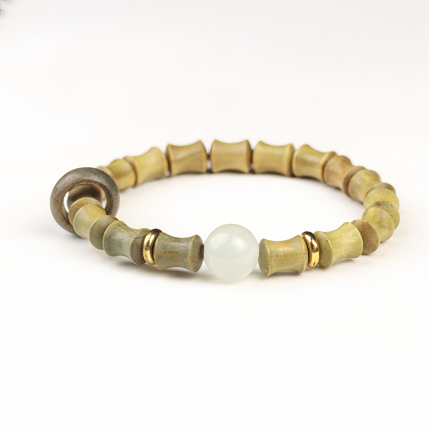 Buddha Beads Sandalwood Bamboo Node & Climbing Higher Design  Bracelet- EclatDoré