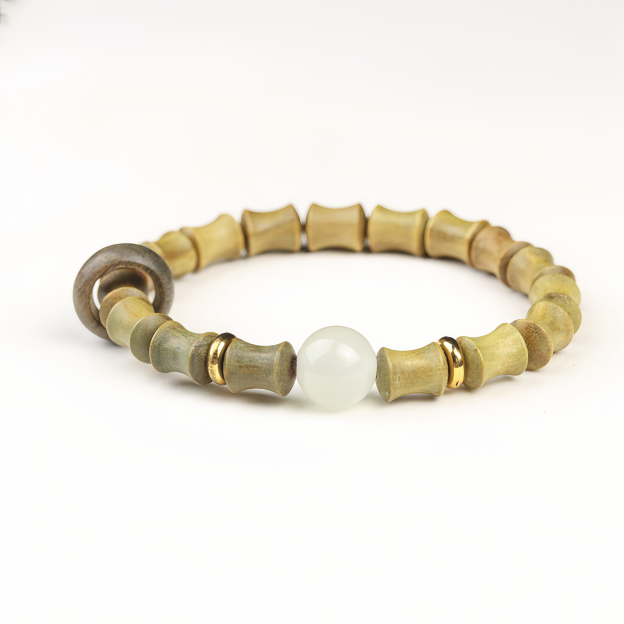 Buddha Beads Sandalwood Bamboo Node & Climbing Higher Design  Bracelet- EclatDoré