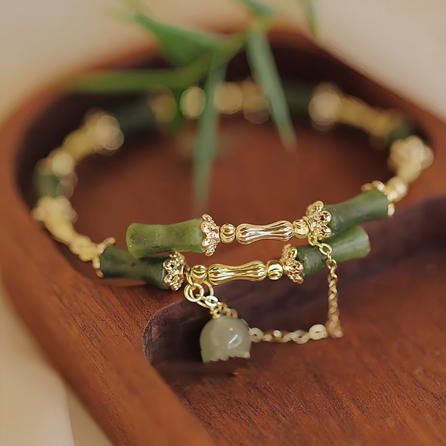 Bamboo Jade Pattern Luck Bracelet Bangle